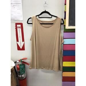 Susan graver modern essentials liquid knit tank XL new from HSN wet camel new